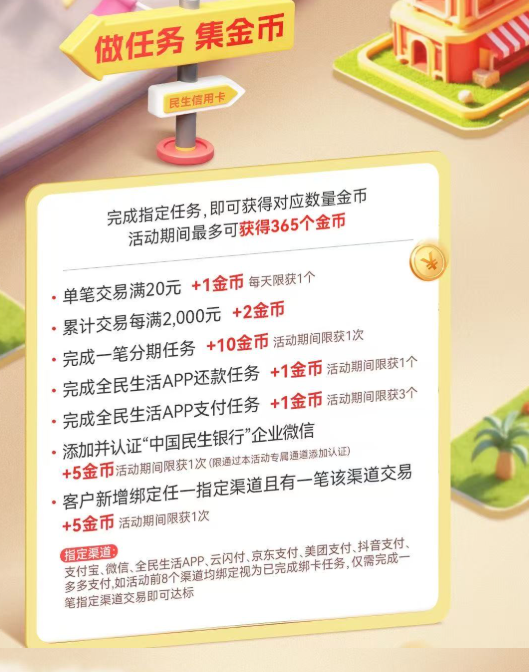 建行多倍积分可叠加！民生刮分还款金抢20g金条！